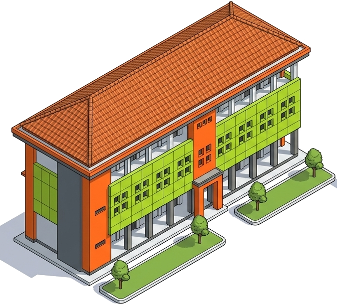 Gedung Utama Fasad Barat UNS Kampus Madiun